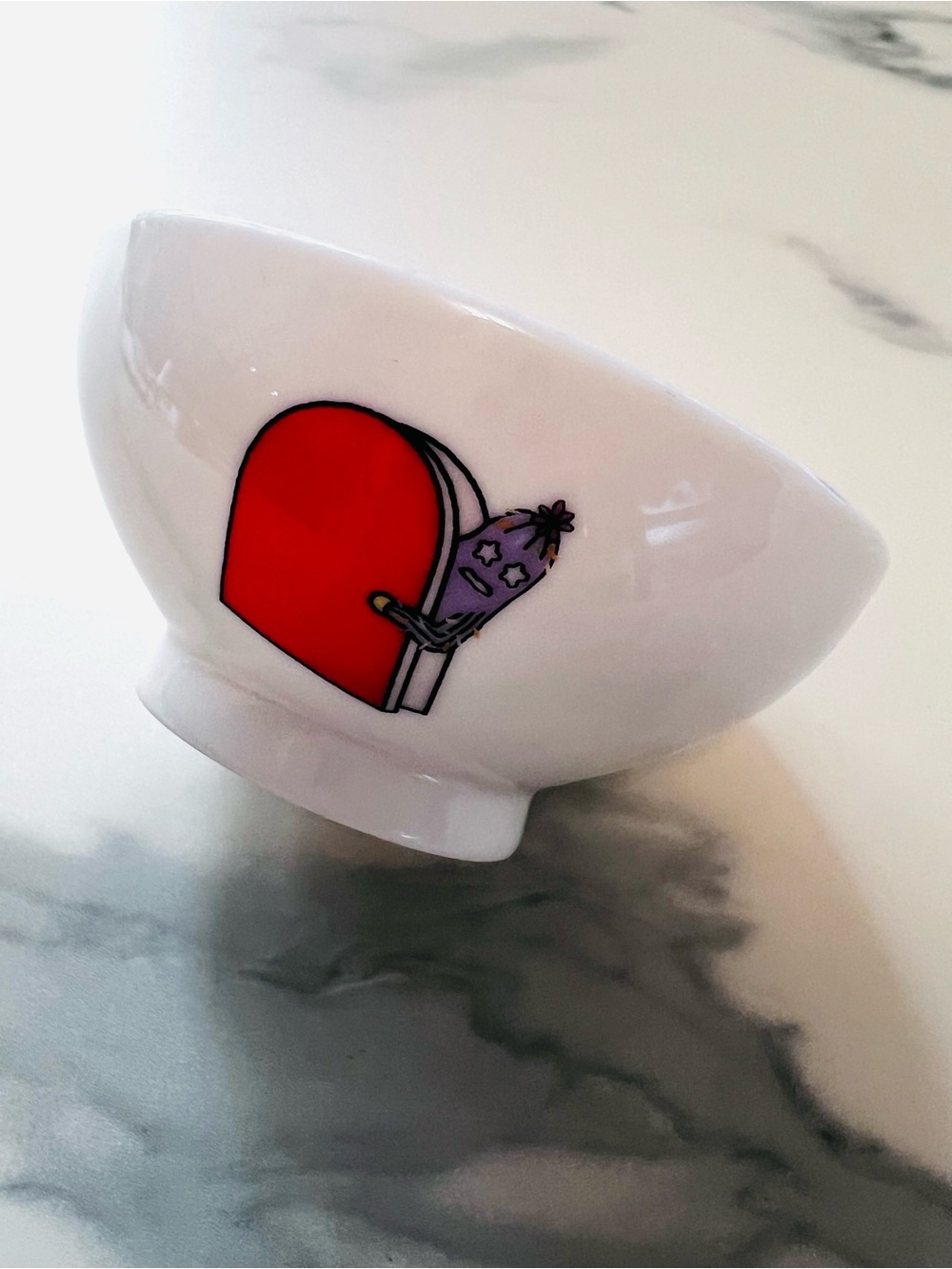 Vintage Deko Boko Friends Sabo-Sabo Ceramic Rice Bowl NHK Perfect Condition